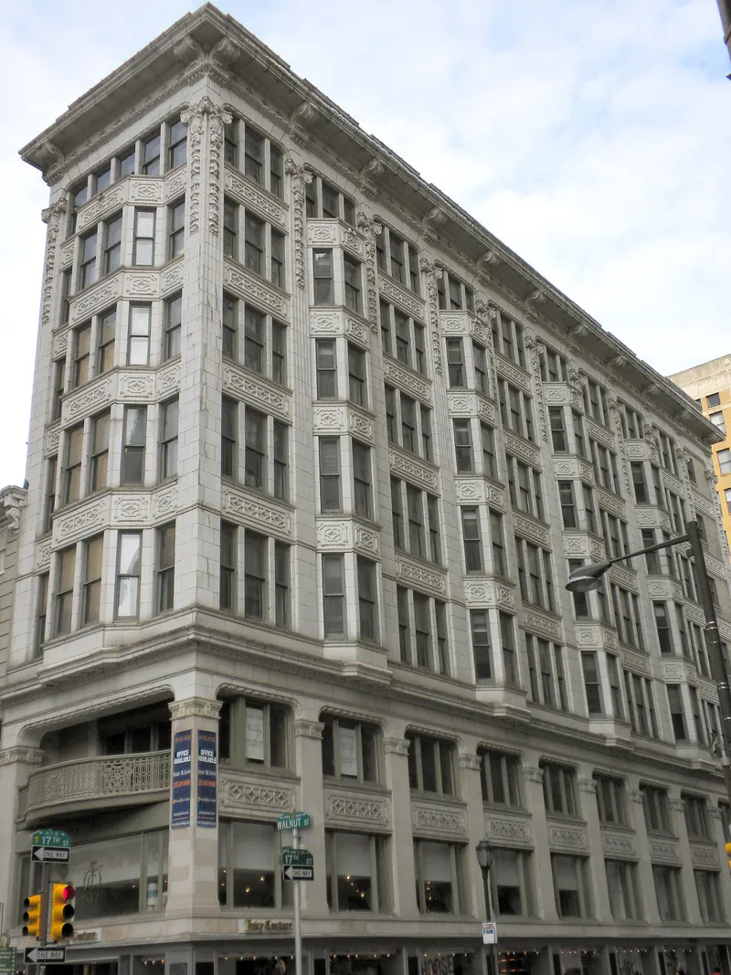 Historic stone commercial building at 17th and Walnut Streets